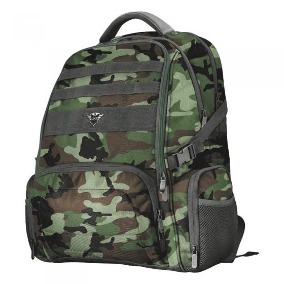 Mochila Trust Gaming GXT 1250G Hunter Gaming Backpack / Antirrobo/ Impermeable/ Camuflaje Verde