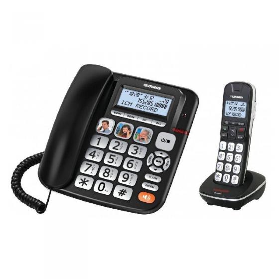 Teléfono Sobremesa + Inalámbrico Telefunken TF 952 Cosi Combo/ Negros - Imagen 1