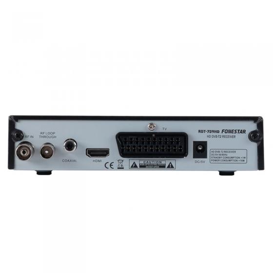 RECEPTOR DE SOBREMESA FONESTAR RDT-759HD - DVB-T2 HD - USB PVR - HDMI - EUROCONECTOR - AUDIO DIGITAL COAXIAL - RCA - MANDO A DIS