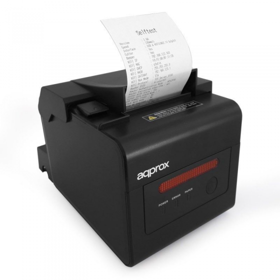 Impresora de Tickets Approx appPOS80WiFi+/ Térmica/ Ancho papel 80mm/ USB-WiFi/ Negra