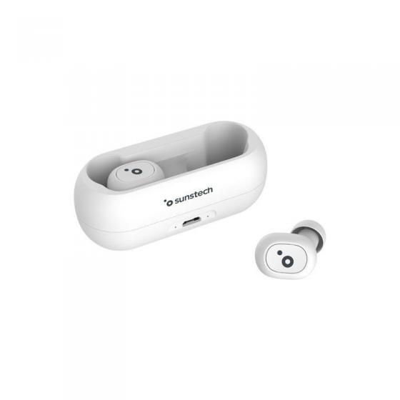 Auriculares Bluetooth Sunstech WAVEPODSLITEWT/ con estuche de carga/ Autonomía 3.5h/ Blancos
