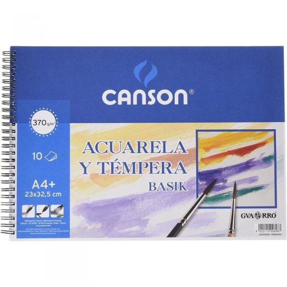 Cuaderno de Acuarelas y Témperas con Espiral Canson Basik C200400698/ A4+/ 10 Hojas - Imagen 1