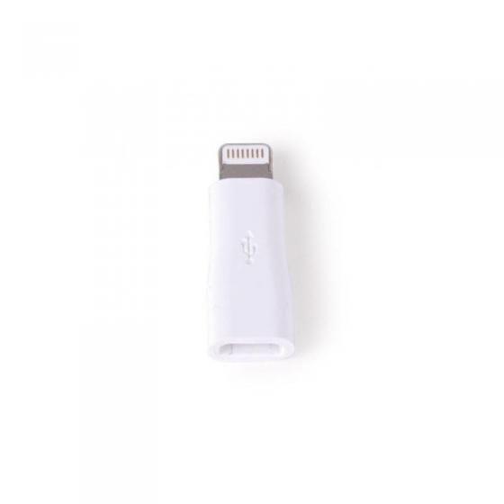 Adaptador Micro USB Lightning Fonestar 7966/ Micro USB Hembra - Lightning Macho/ Blanco - Imagen 1