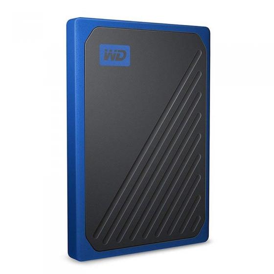 DISCO EXTERNO WESTERN DIGITAL SSD MY PASSPORT GO 500GB BLUE - USB 3.0 - CABLE USB INTEGRADO - SOFTWARE INCLUIDO - PROTECTOR DE G