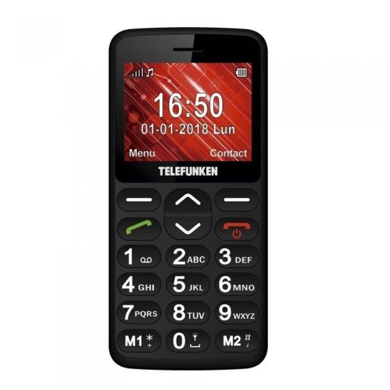 TELÉFONO MÓVIL LIBRE TELEFUNKEN TM 140 COSÍ BLACK - PANTALLA 2.3'/5.8CM - TECLAS GRANDES - CAM 0.3 MPX - BT 2.1 - RANURA MICROSD