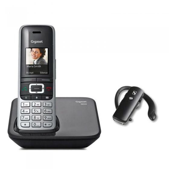 TELÉFONO DECT GIGASET S850 + AURICULAR BLUETOOTH - PANTALLA 1.8'/4.5CM COLOR - AGENDA 500 CONTACTOS - BLUETOOTH - MANOS LIBRES