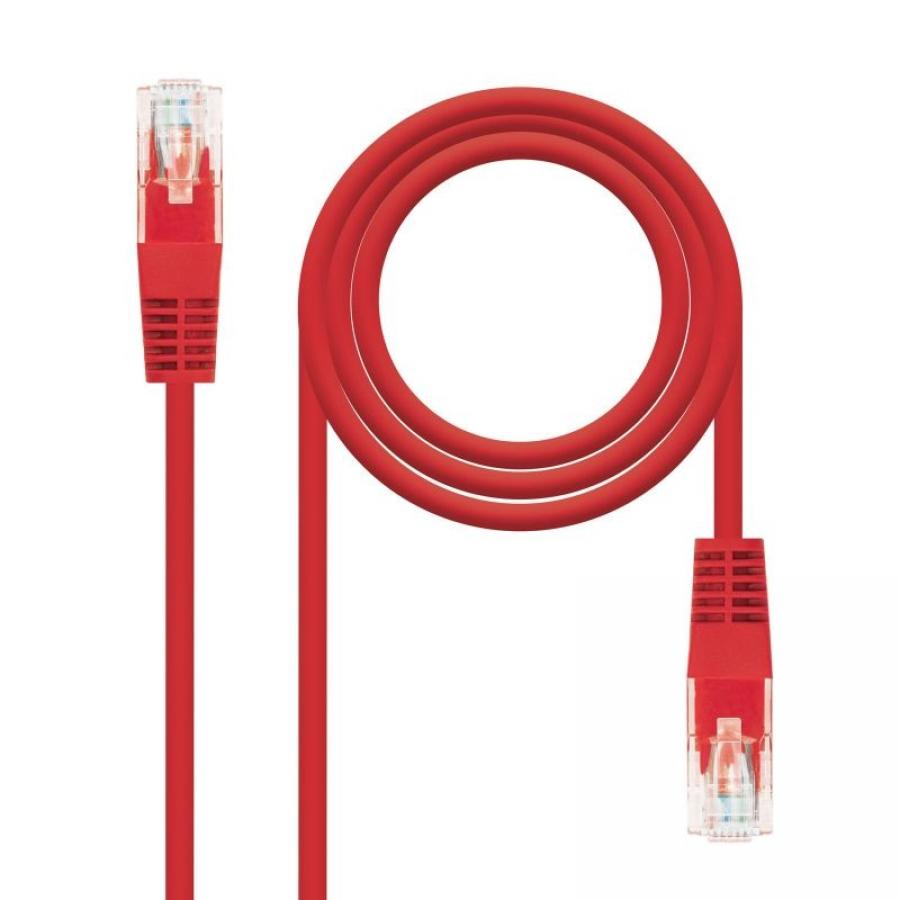 Cable de Red RJ45 UTP Nanocable 10.20.0101-R Cat.5e/ 1m/ Rojo - Imagen 2