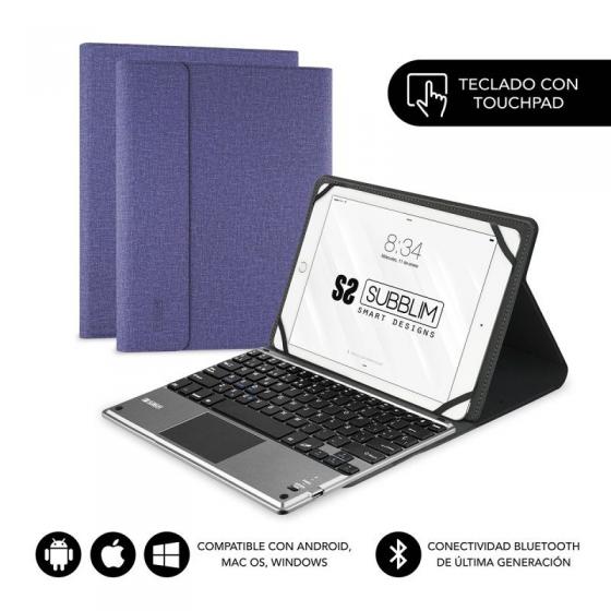 Funda con Teclado Subblim Keytab Pro Bluetooth Touchpad para Tablets de 10.1'/ Purpura - Imagen 1