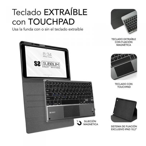 Funda con Teclado Subblim Keytab Pro Bluetooth Touchpad para Tablets de 10.1'/ Purpura