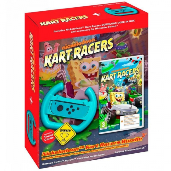 Juego para Consola Nintendo Switch Nickelodeon Kart Racers Incluye Volante y Tarjetas de Burlas